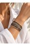 Mixed Color Magnetic Bracelet with Sparkling Stripe Detail - 3