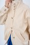 Women's Elastic Waist Hidden Zipper Jacket Cream - 5
