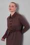 Suede Garnished Cashmere Dress Brown - 4
