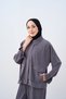 Women's Adjustable Waist Double Pocket Hidden Zipper Suit Gray - 3