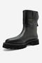 Alden Black Genuine Leather Women's Boots with Back Zipper - 8