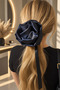 13 cm Season's Trend Large Satin Rose Hair Clip – Stylish Hair Accessory with Long Ribbon - 3