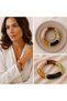 💎   Premium Shiny and Stylish Multi-Colored Gold Color Detailed Flexible Women's Acrylic Bijoux Bracelet (20 cm)