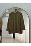 Belkıs Skirt and Sleeve Cuff Tunic-Mf1935 Oil Green - 2