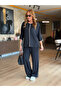 Women's elbow length sleeve striped two-piece set - 7