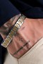 Sirvandar Silver-Gold Color Stainless Steel Geometric Pattern Watch Band Formed Men's Bracelet 11.5 mm - 2
