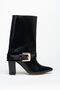Muse Buckle Detailed Heeled Boots Black - 5