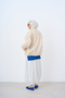 Women's Elastic Waist Hidden Zipper Jacket Cream - 4