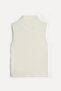 Women's Ecru Sleeveless Basic T-Shirt - 2