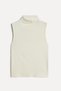 Women's Ecru Sleeveless Basic T-Shirt