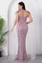 Strapless Neckline Sequined Evening Dress with Bolero Ecr5683 - 8