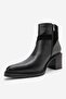 Jessica Black Skin Suede Genuine Leather Women's Thick Heeled Boots - 8