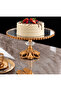 Premium Patented Glass Serving Bowl with Gold Legs |   Cake, Breakfast and Treat Presentation Plate Cake Stand - 2