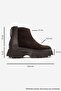 Nolda Brown Suede Genuine Leather Women's Boots with Back Zipper and Thick Sole - 5