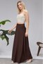 Women's Dauble Stylish Thick Crepe Fabric Long Skirt with Pattern - 3