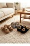 Teddy Pattern Women's House Slippers |   Wool Plush Slippers |   Embroidered Half-Closed Lightweight Non-Slip Sole - 3