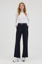 High Waist Pleated Palazzo Pants with Belt and Elastic Fabric - 2