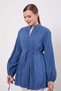 Button Detail Waist Tie Shirt Indigo