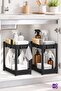 2-Tier Bathroom Organizer Black, Under-Cabinet Organizer, Makeup Cosmetic Organizer - 2