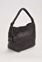 Rectangular Shape Knitted Model Handbag Gray - 2