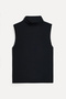 Women's Black Sleeveless Basic T-Shirt