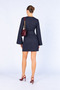 Striped Women's Mini Dress with Scarf Detail |   Mkw2811540-1 - 5