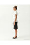 Fitted Shirt Collar Short Sleeve Blouse - 4