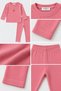 Girls' Ribbed 2-Piece Set Long Sleeve Top and Ribbed Leggings - 2
