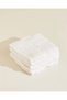 White Textured Cotton Face Towel Set (4 Piece) - 2