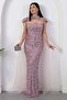 Strapless Neckline Sequined Evening Dress with Bolero Ecr5683 - 7