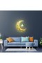 فانوس رمضان مضيء بطول 30 سم، هلال ذهبي ثلاثي الأبعاد مع 20 مصباح LED لعيد مبارك - 7