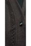 Women's Plus Size Stone Embellished Seasonal Mother Black Anthracite Cardigan - 75 cm Wide at the Hem, Four Buttons, Double Pockets, Classic Flowy Fabric Short Cardigan - 3