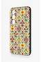 Samsung S24 Compatible Tile Tulip Patterned Silicone Case - 4