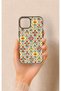 iPhone 14 Compatible Tile Tulip Patterned Silicone Case