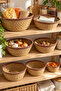 7-Piece White Detailed Wicker Basket Set – Decorative Organizer - 5