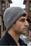 Men's Gray Winter Siberian Beret Soft Wool Textured Windproof Folded Beret - 2