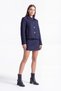 Lean Navy Blue Leather Buckle Women's Thick Heeled Boots - 3