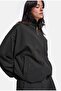 Women's Anthracite W6-1 Oversize Shiny Stone Design Bomber Jacket - 3