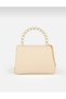 Women's Hand and Shoulder Bag with Thin Handle, Chain Strap and Lock Cover - 4
