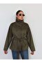 High Collar Snap Fastener Suede Jacket - 2