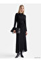 Alita City Lcw Vision Black Lace Patterned Midi Women's Skirt with a Difference