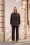 1051 Suit with Glitter Thread Detail on the Sides and Pants in Brown - 6