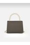 Women's Hand and Shoulder Bag with Thin Handle, Chain Strap and Lock Cover - 3