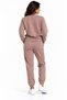 3-Piece Women's Tracksuit Set Crew Neck Top and Bottom with Soft Fleece Inside Smoked Gray Brown Black Stone - 4