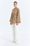 Camel Color Tok Fabric Belted Kimono Jacket - 2