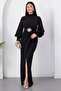 High Collar Long Sleeve Front Tassel Dress K-262752 - 3