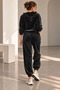 Women's Italian Velvet Hooded Tracksuit Set Jogger Two Piece Set Zg3535 - 3