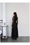 Floral Appliqué Long Flared Dress - 5
