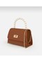Women's Hand and Shoulder Bag with Thin Handle, Chain Strap and Lock Cover - 3