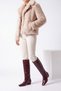 Lyric Burgundy Print Women's Thick Heeled Boots - 3